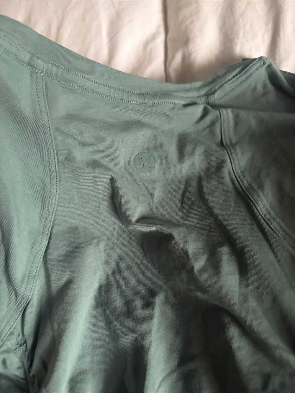 lululemon athletica Sage Green Ruched Short Sleeve Top